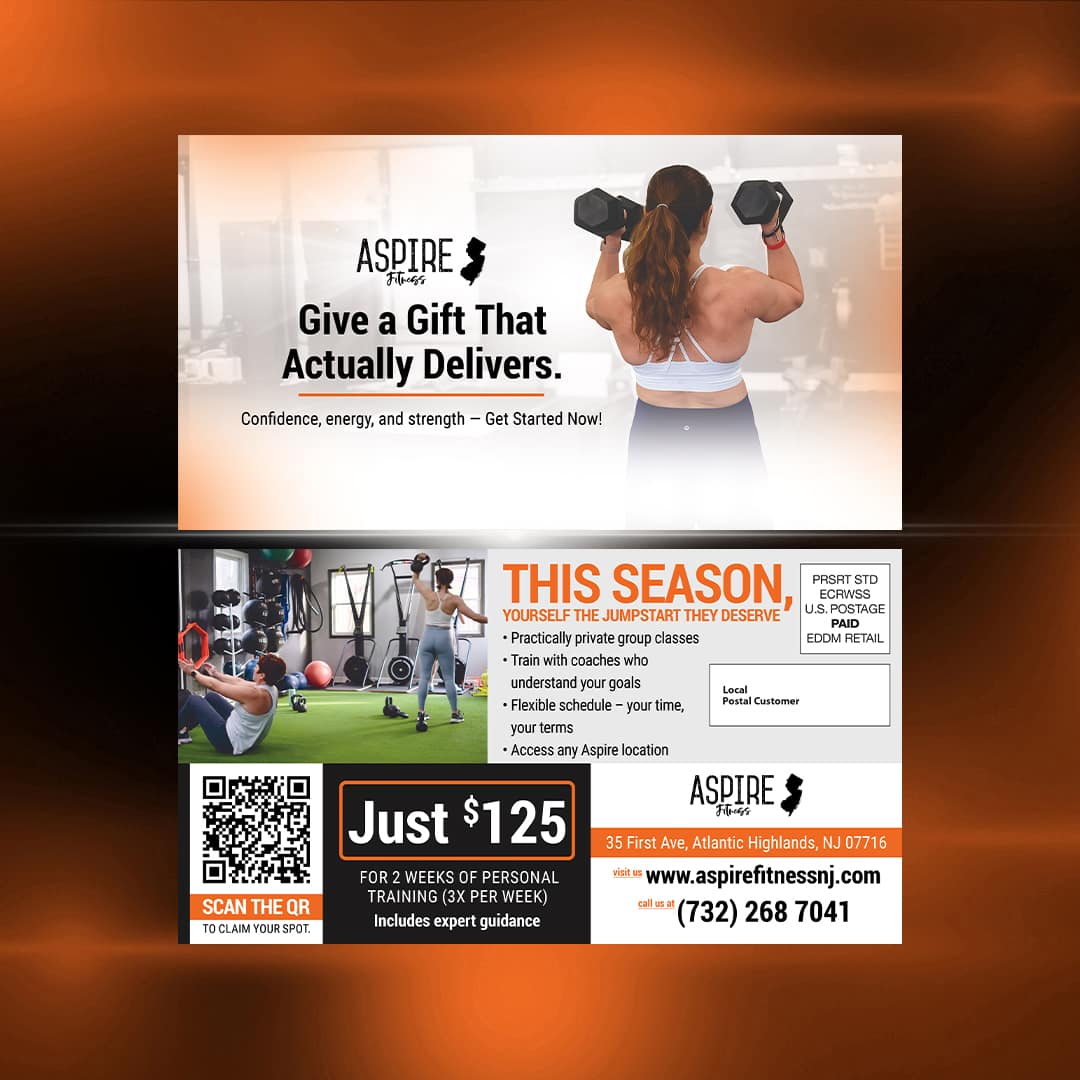 Fitness & Training EDDM360 postcard design