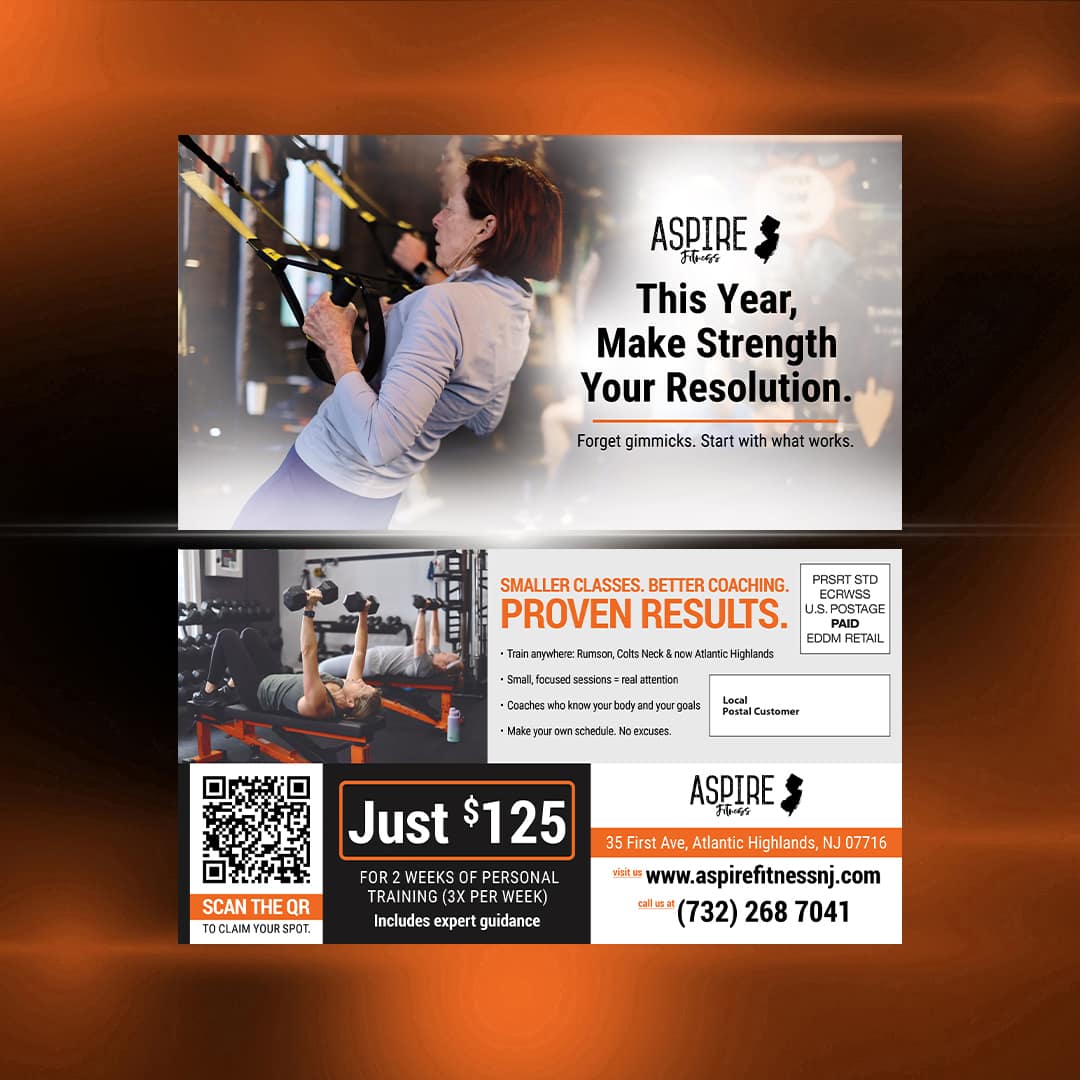 Fitness & Training EDDM360 postcard design