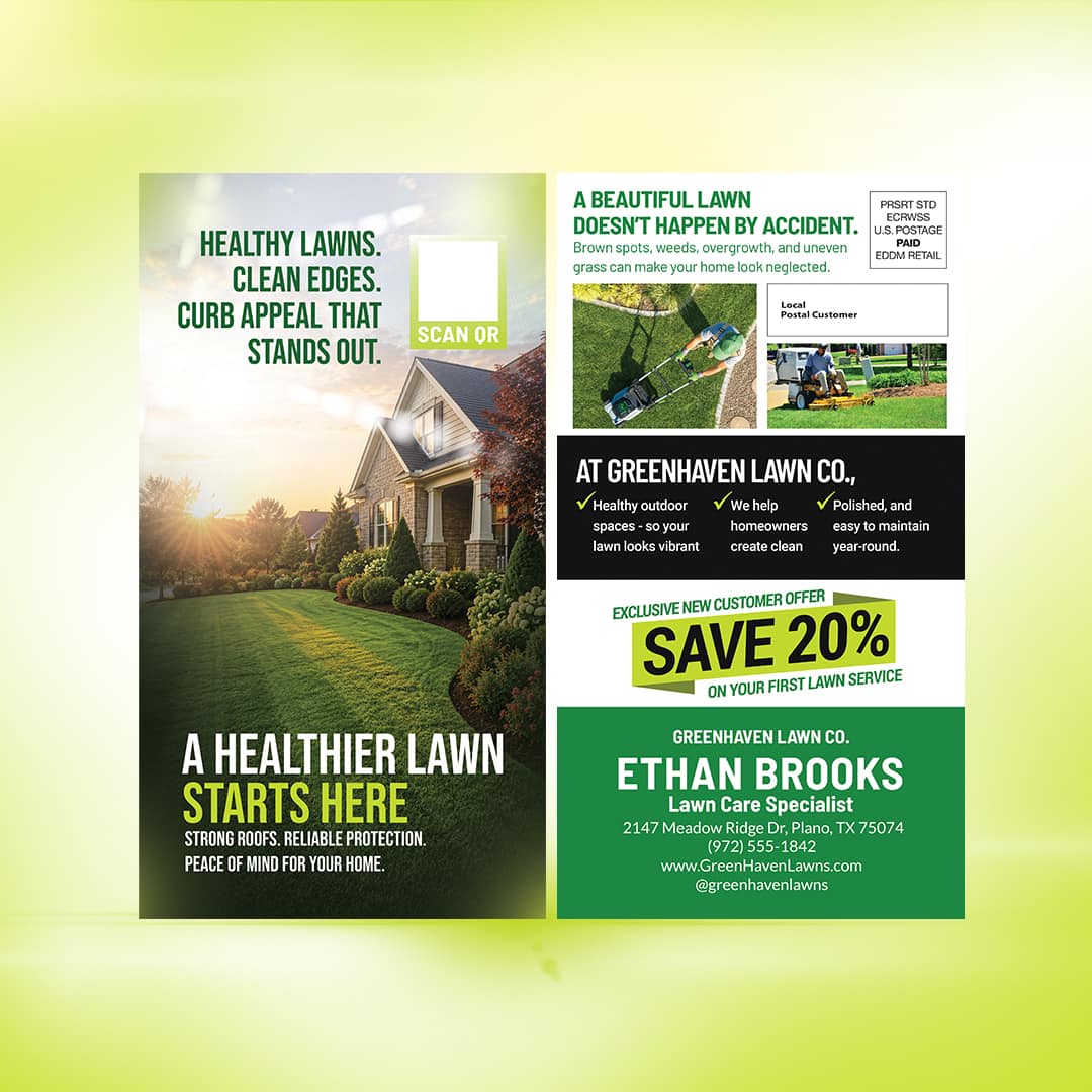 Lawn Care EDDM360 postcard design