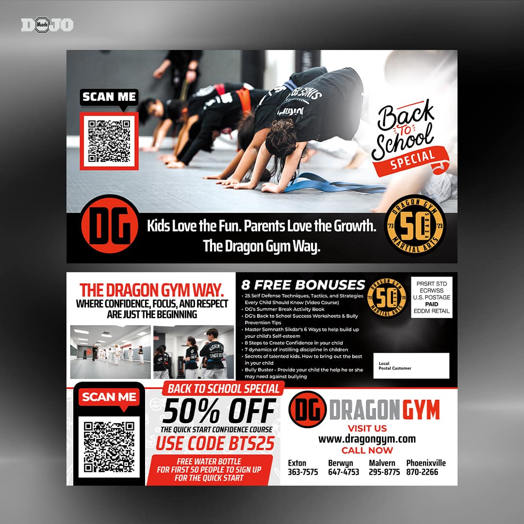 Martial Arts EDDM360 postcard design