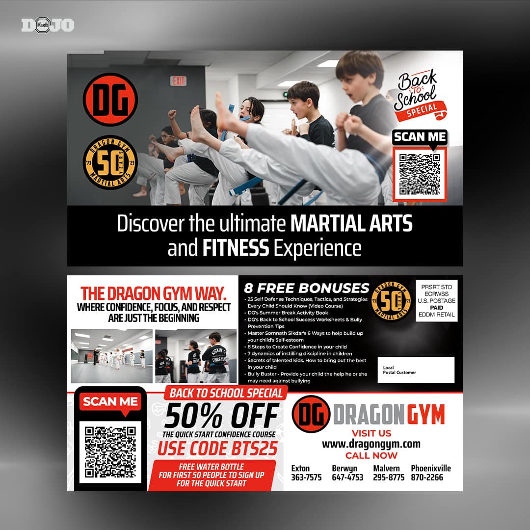 Martial Arts EDDM360 postcard design
