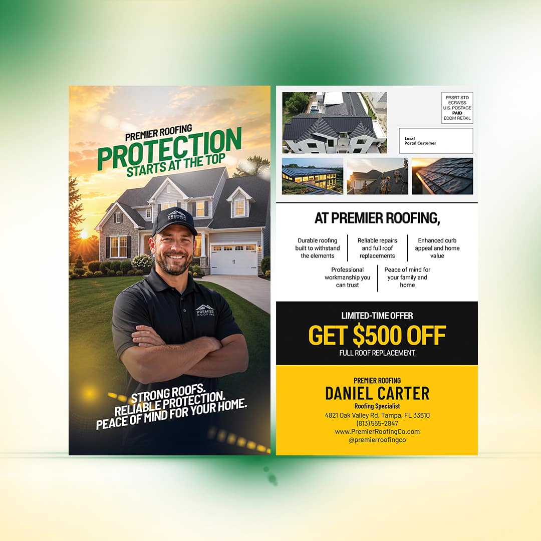 Roofing EDDM360 postcard design